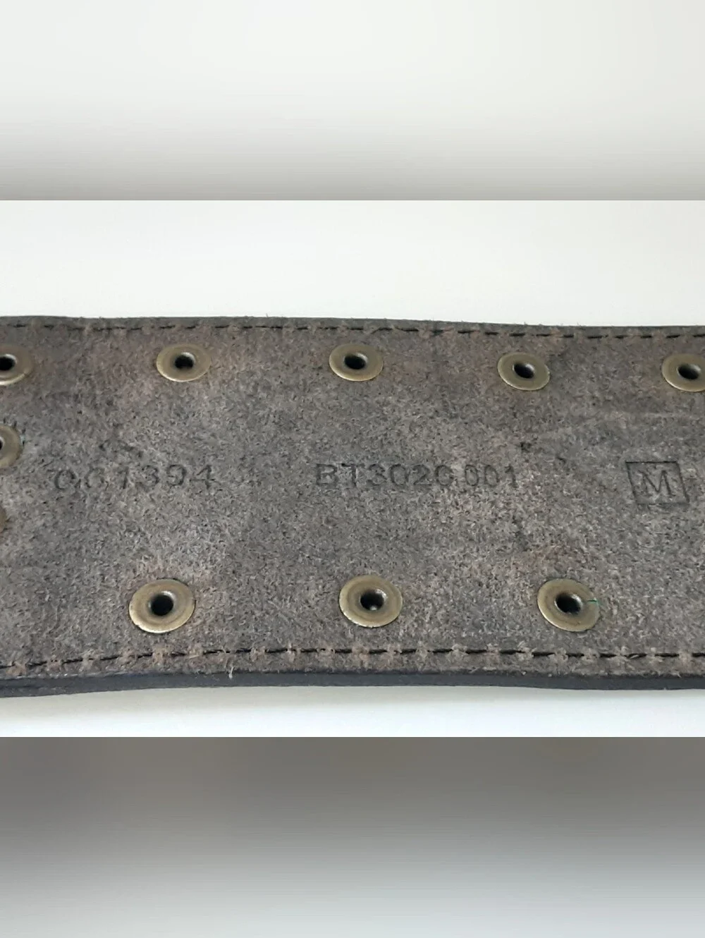 FOSSIL Black Studded Wide Woven Leather Belt Decorative Buckle Sz M - Y2K